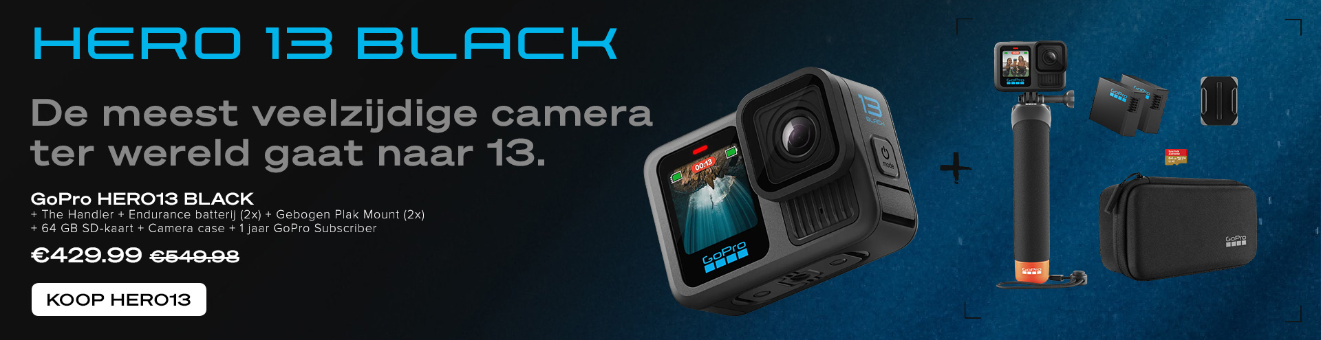 GoPro HERO13 Black + Accessoires Bundel